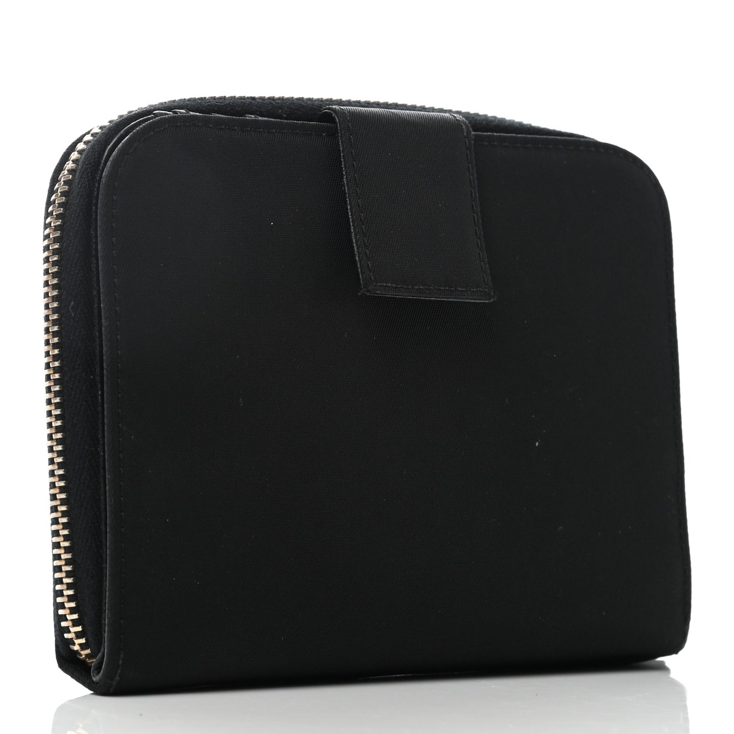Tessuto Nylon Compact Zip Around Wallet Black