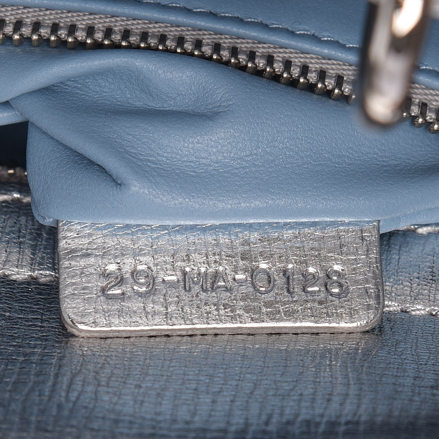 Christian Dior Metallic Grained Calfskin Cannage Small Lucky Badges My Lady Dior Silver 7 of 8