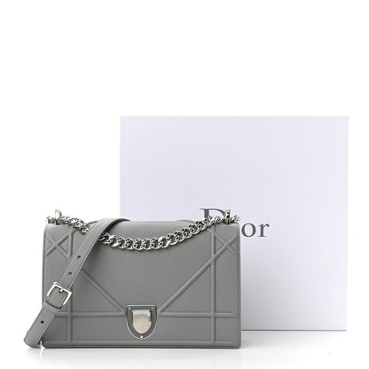 Christian Dior Grained Calfskin Medium Diorama Flap Bag Gris 11 of 11