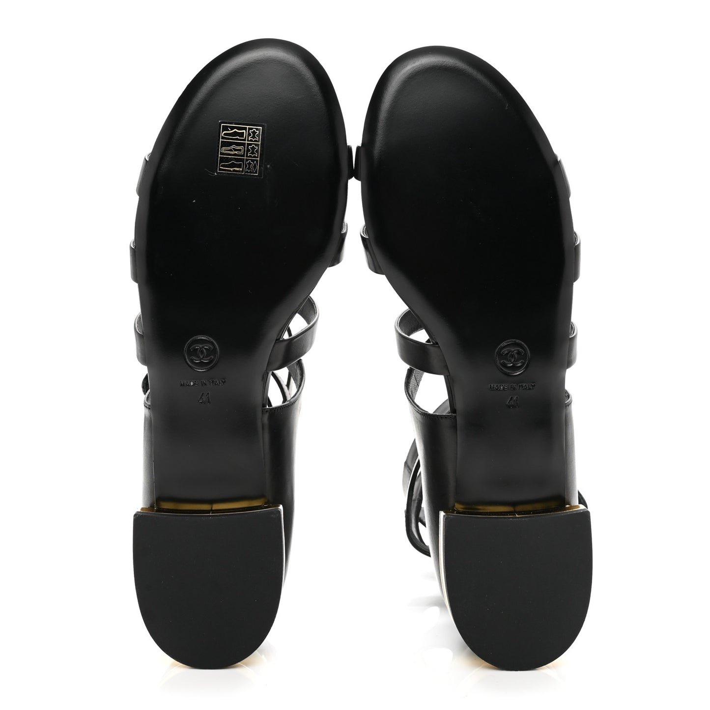 Calfskin Pearl Gladiator Sandals 41 Black