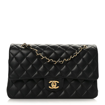 Chanel Lambskin Quilted Medium Double Flap Black 1 of 9