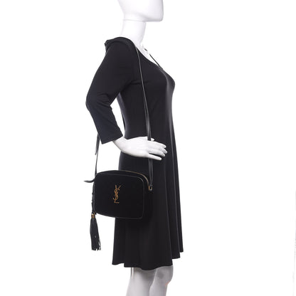 Saint Laurent Velvet Matelasse Monogram Lou Camera Bag Black 2 of 8