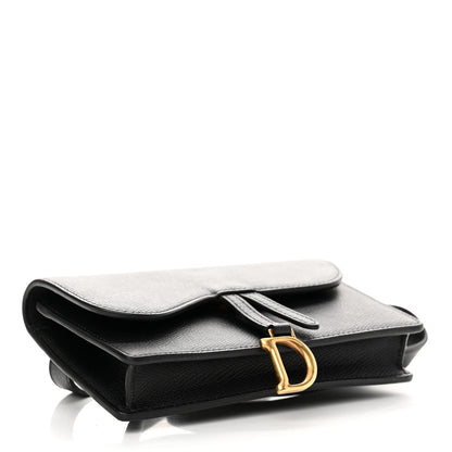 Christian Dior Grained Calfskin Saddle Belt Clutch Black 4 of 18