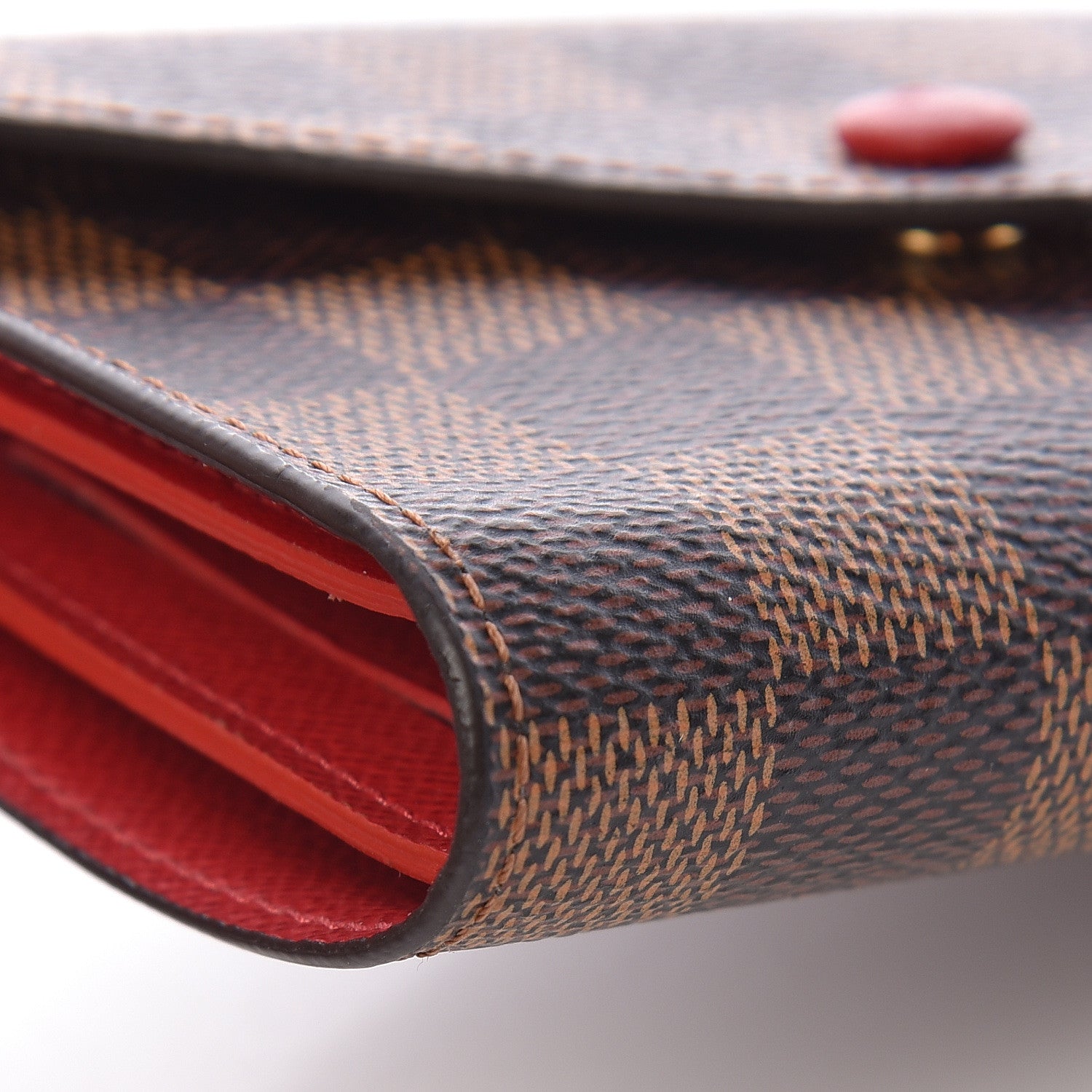 Louis Vuitton Damier Ebene Victorine Wallet Red 9 of 11