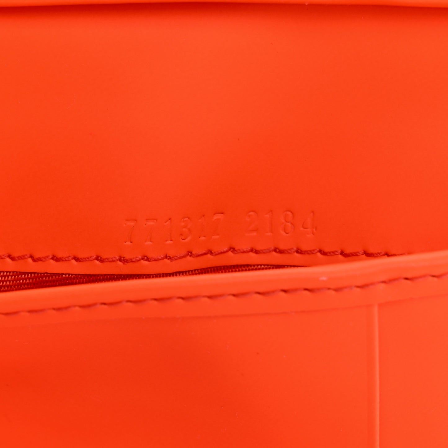 Rubber Effect GG Embossed Long Card Case New Orange Fluo