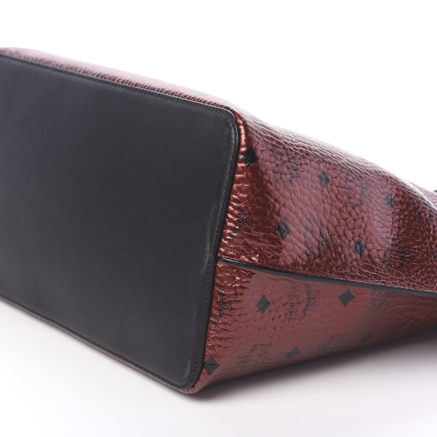 MCM Metallic Visetos Shopper Tote Scooter Red 7 of 8