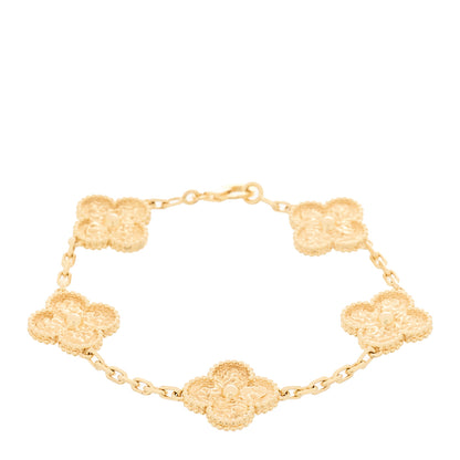 Van Cleef & Arpels 18K Yellow Gold 5 Motifs Vintage Alhambra Bracelet 1 of 5