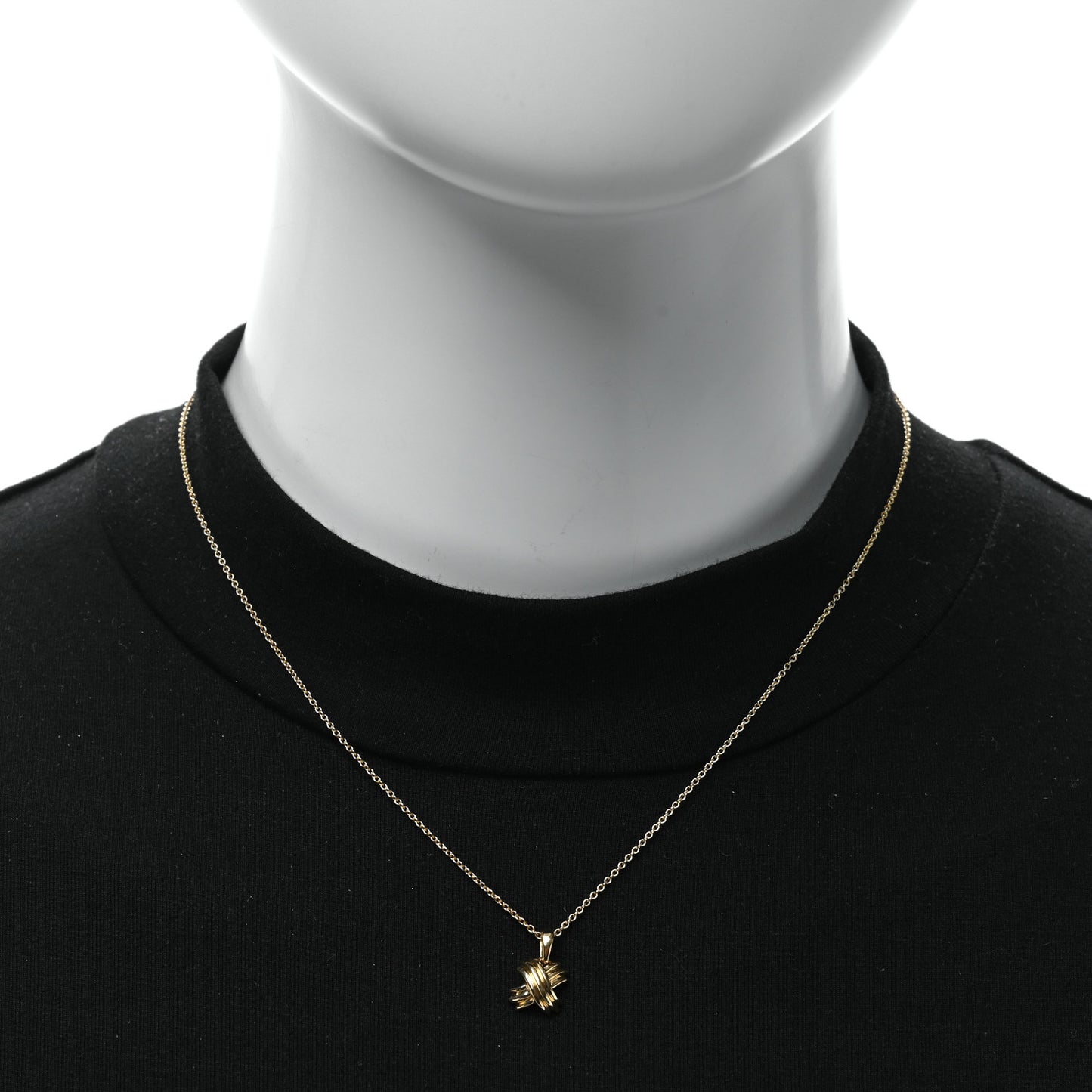 18K Yellow Gold Mini Signature X Pendant Necklace