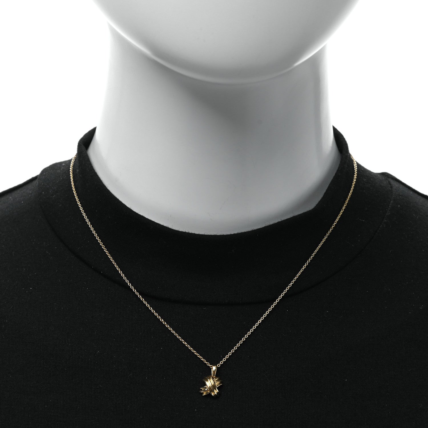 Tiffany 18K Yellow Gold Mini Signature X Pendant Necklace 2 of 4