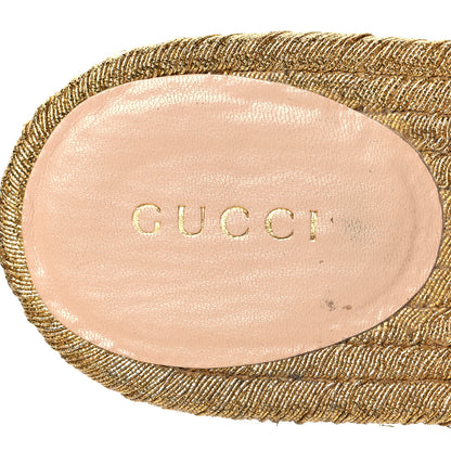 Gucci Malaga Kid Lifford Calfskin GG Mid Heel Slide 37 White Blue 9 of 10
