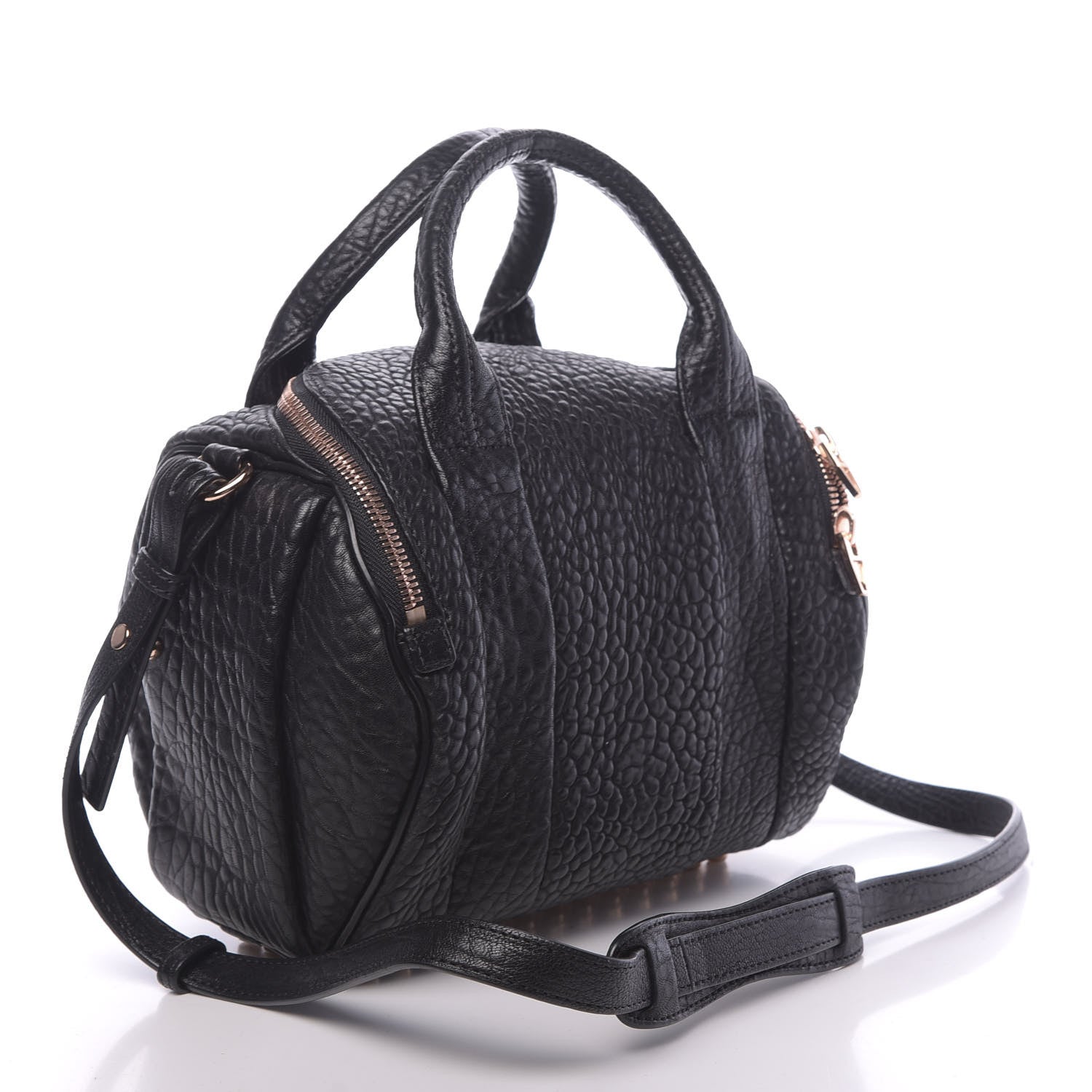 Alexander Wang Pebbled Lambskin Rockie Black Rose Gold Hardware 3 of 10