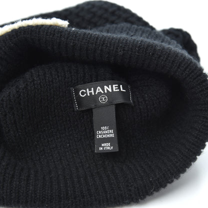 Chanel Cashmere CC Beanie Hat Black 4 of 5
