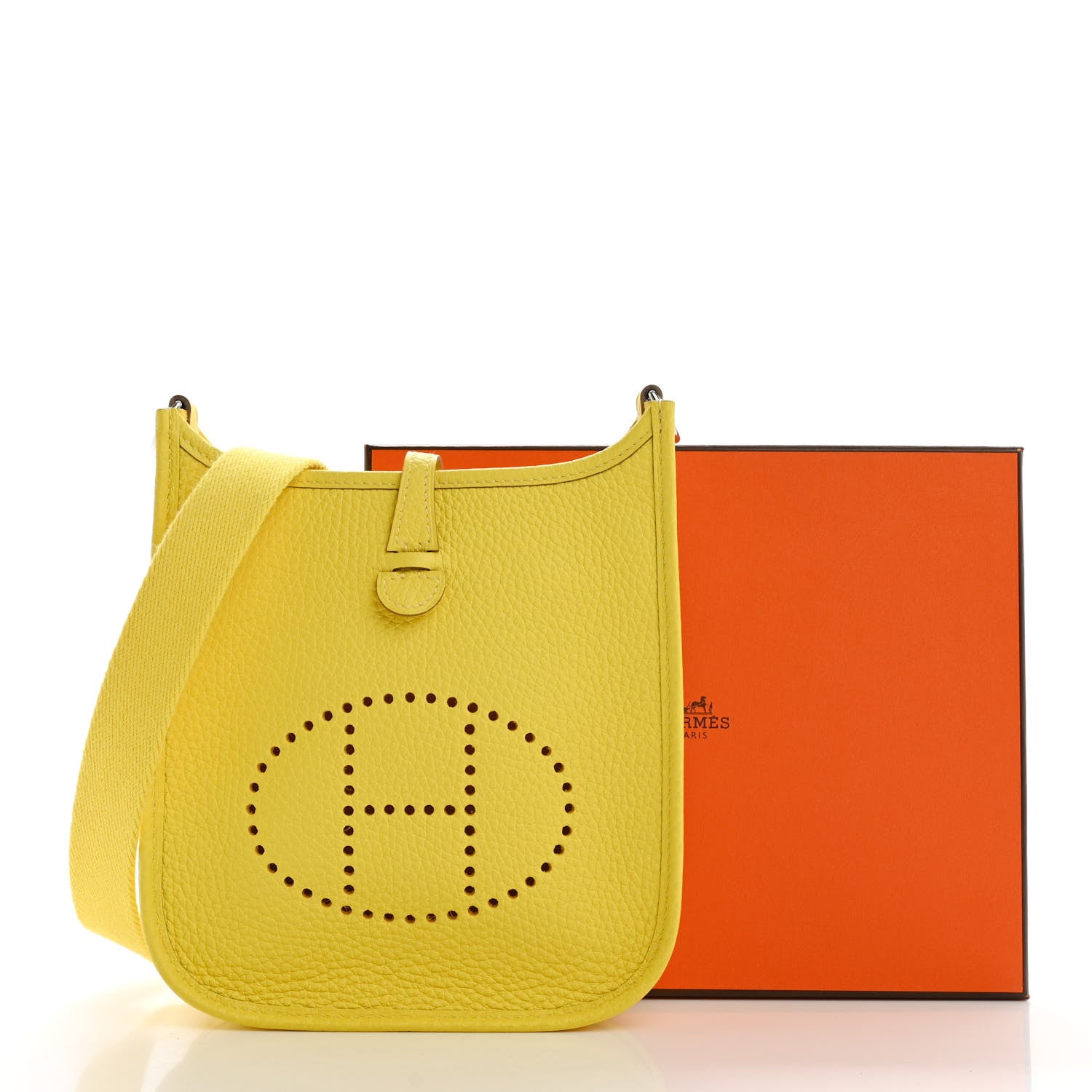 Hermes Taurillon Clemence Evelyne TPM Limoncello 17 of 19