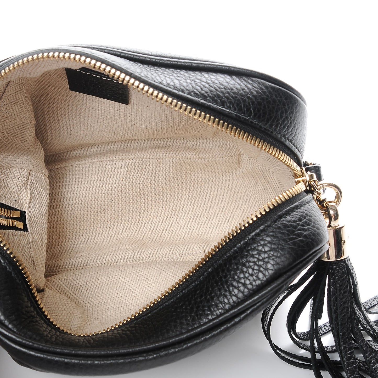 Pebbled Calfskin Small Soho Disco Bag Black
