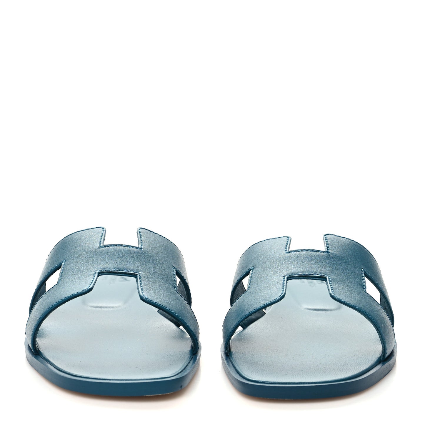 Calfskin Oran Sandals 37.5 Bleu Emeraude