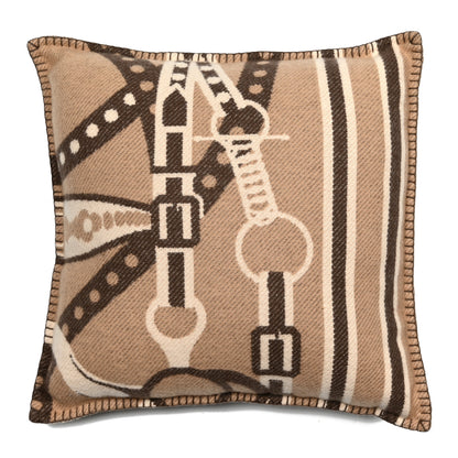 Hermes Wool Cashmere Grand Tralala Pillow Beige 1 of 3