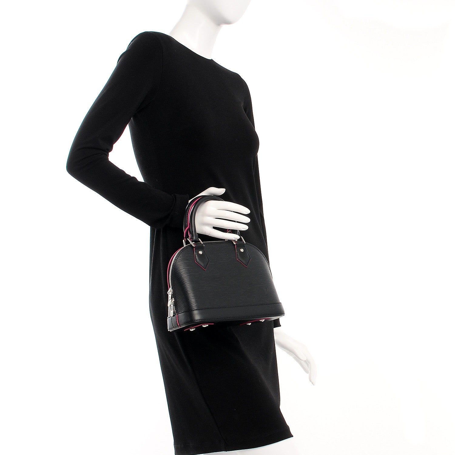 Louis Vuitton Epi Alma BB Black Hot Pink 3 of 8