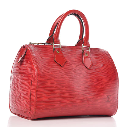Louis Vuitton Epi Speedy 25 Castillan Red 3 of 13