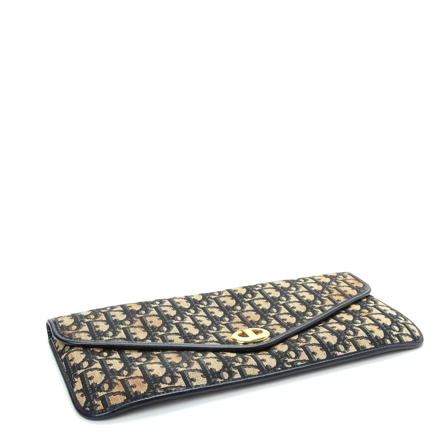 Monogram Envelope Flap Clutch Navy Blue