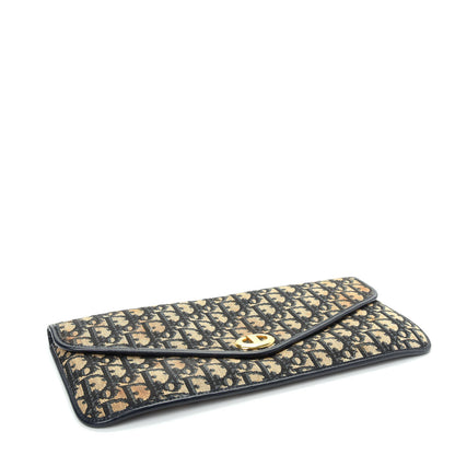 Christian Dior Monogram Envelope Flap Clutch Navy Blue 4 of 10