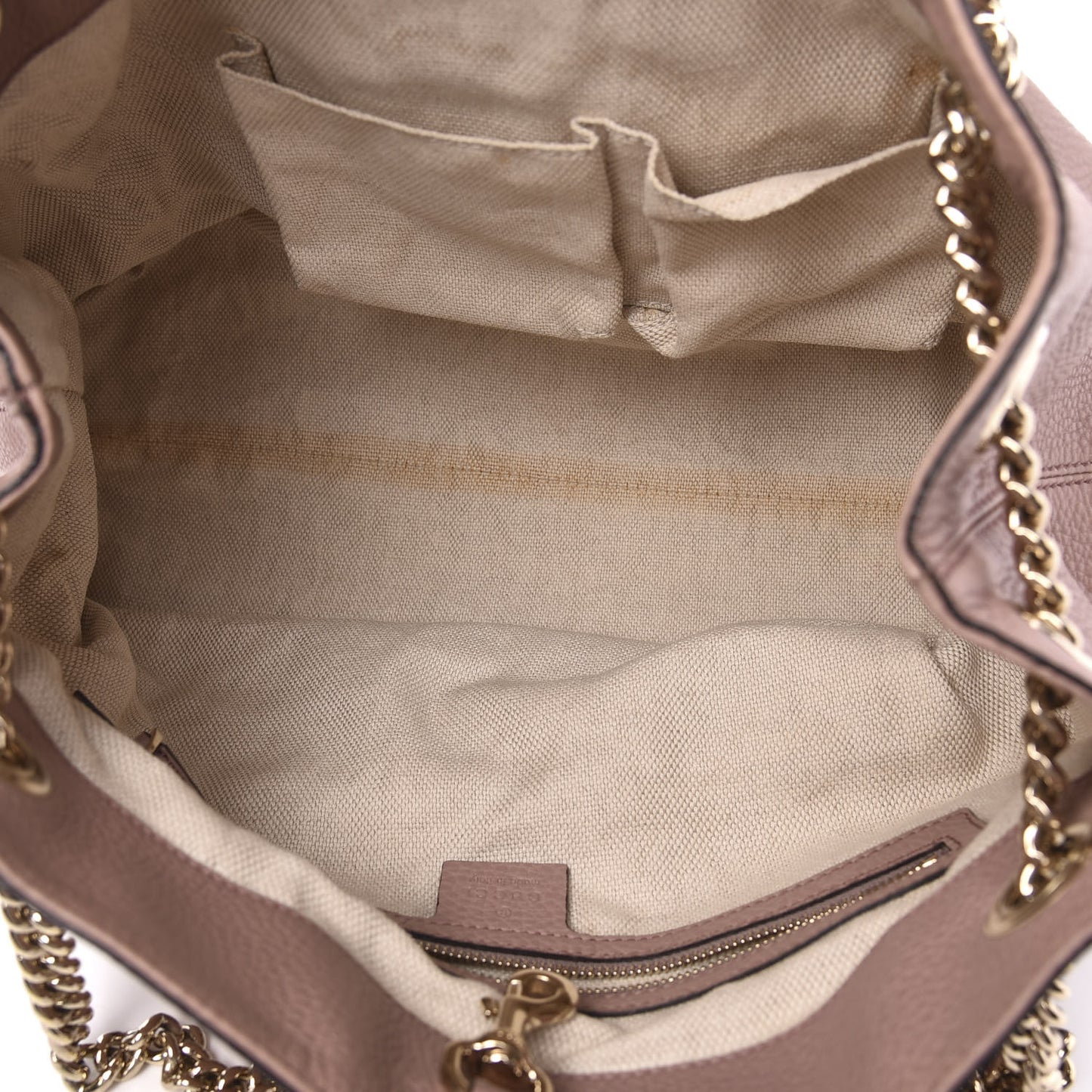 Pebbled Calfskin Medium Soho Chain Shoulder Bag Dark Cipria