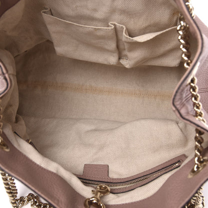 Gucci Pebbled Calfskin Medium Soho Chain Shoulder Bag Dark Cipria 5 of 14