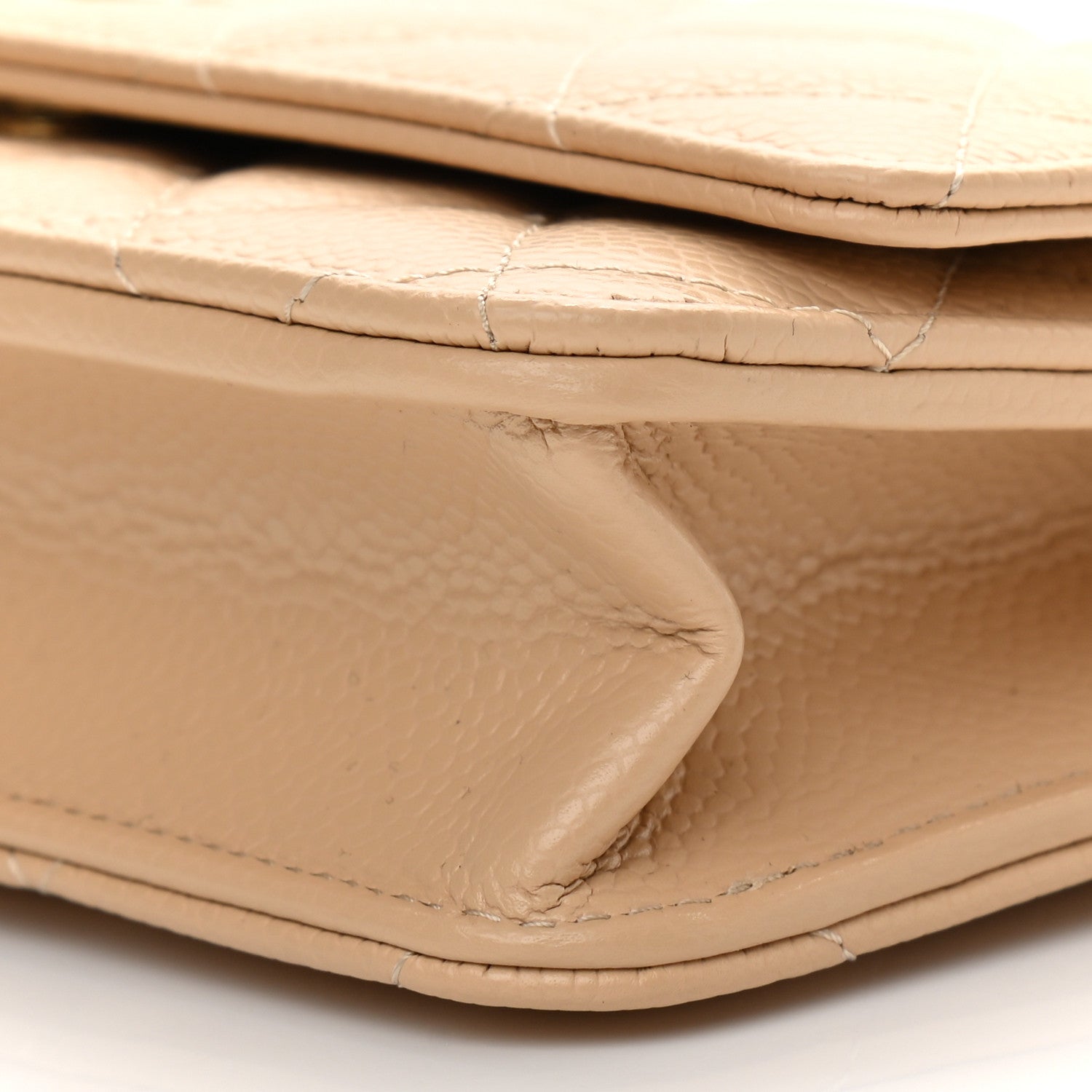 Chanel Caviar Quilted Wallet On Chain WOC Beige 11 of 12