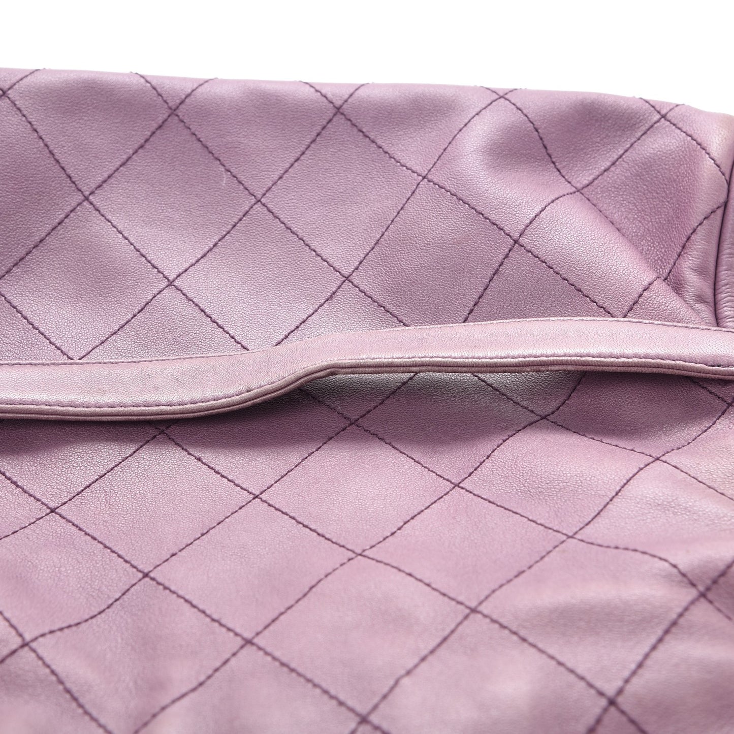 Lambskin Stitched Medium Ultimate Soft Tote Light Purple