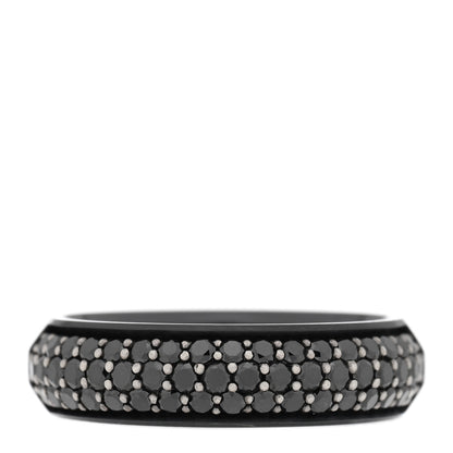 David Yurman Black Titanium Black Diamond Half Pave Beveled Band Ring 65 11 1 of 4