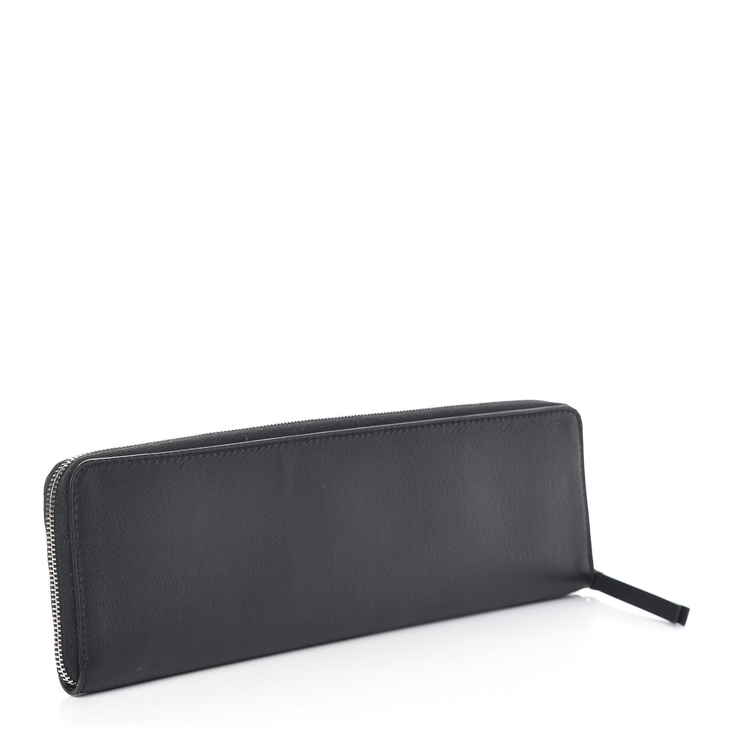 Calfskin Logo Long Clutch Black