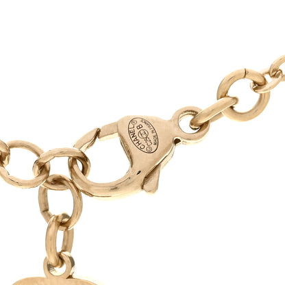 Chanel Metal Resin Crystal CC Necklace Gold Black 5 of 6