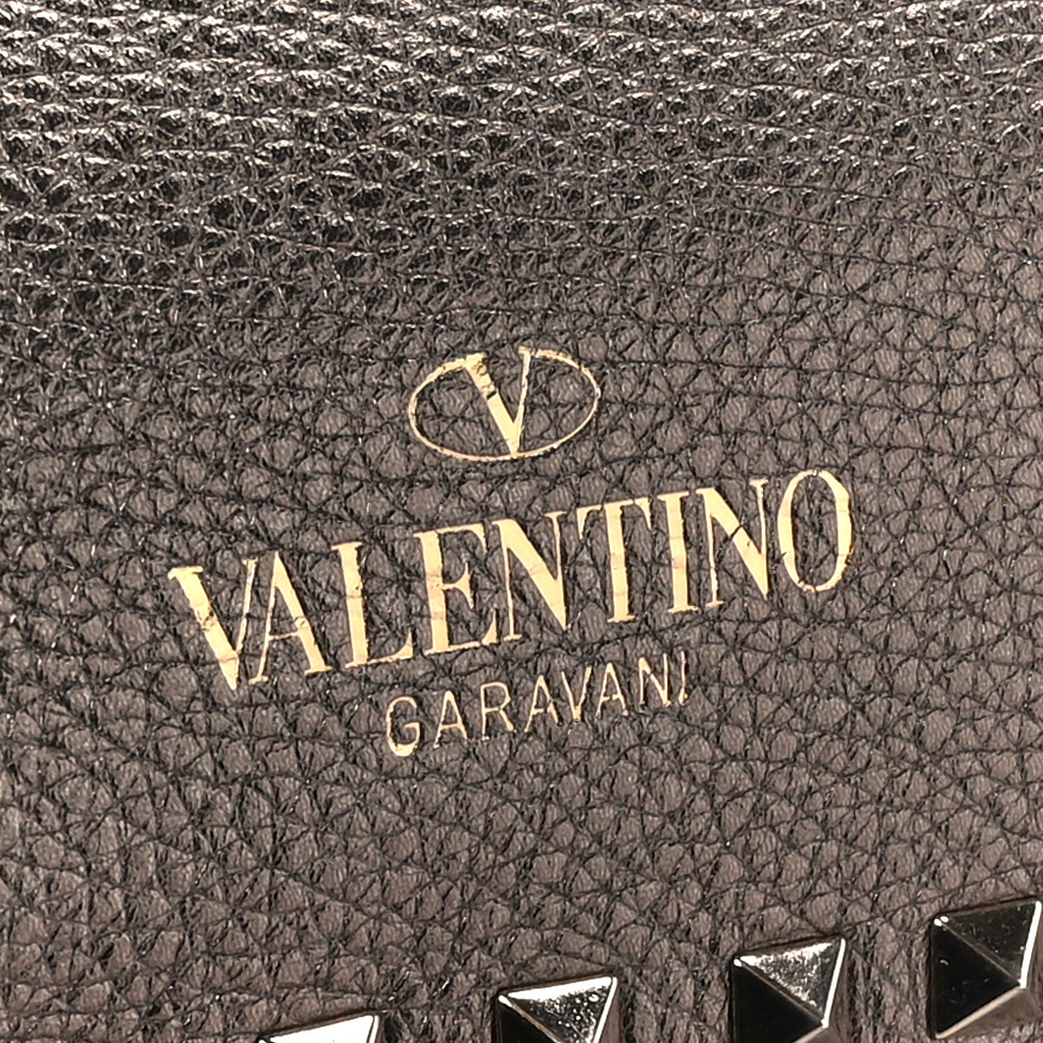 Valentino Garavani Metallic Calfskin Medium Rockstud Tote Sasso 12 of 12