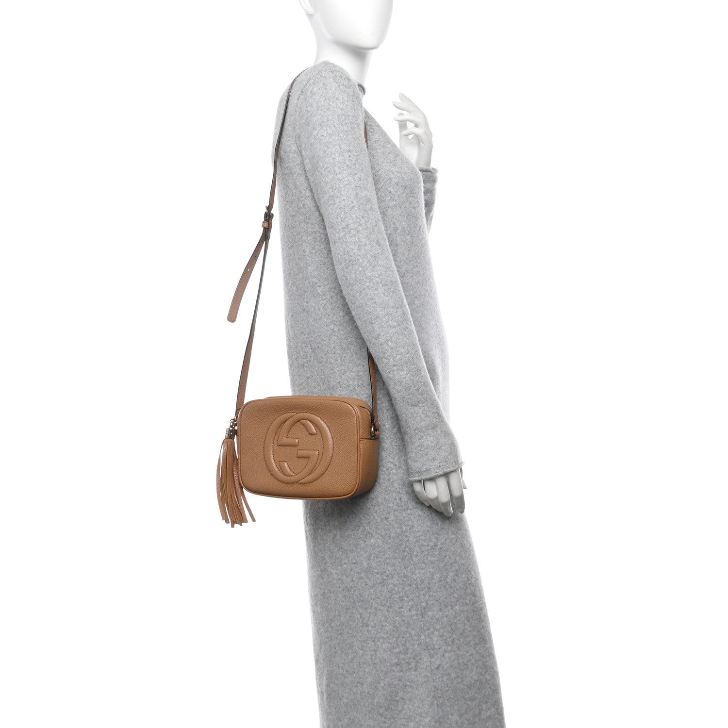 Gucci Pebbled Calfskin Small Soho Disco Bag Camelia 2 of 13