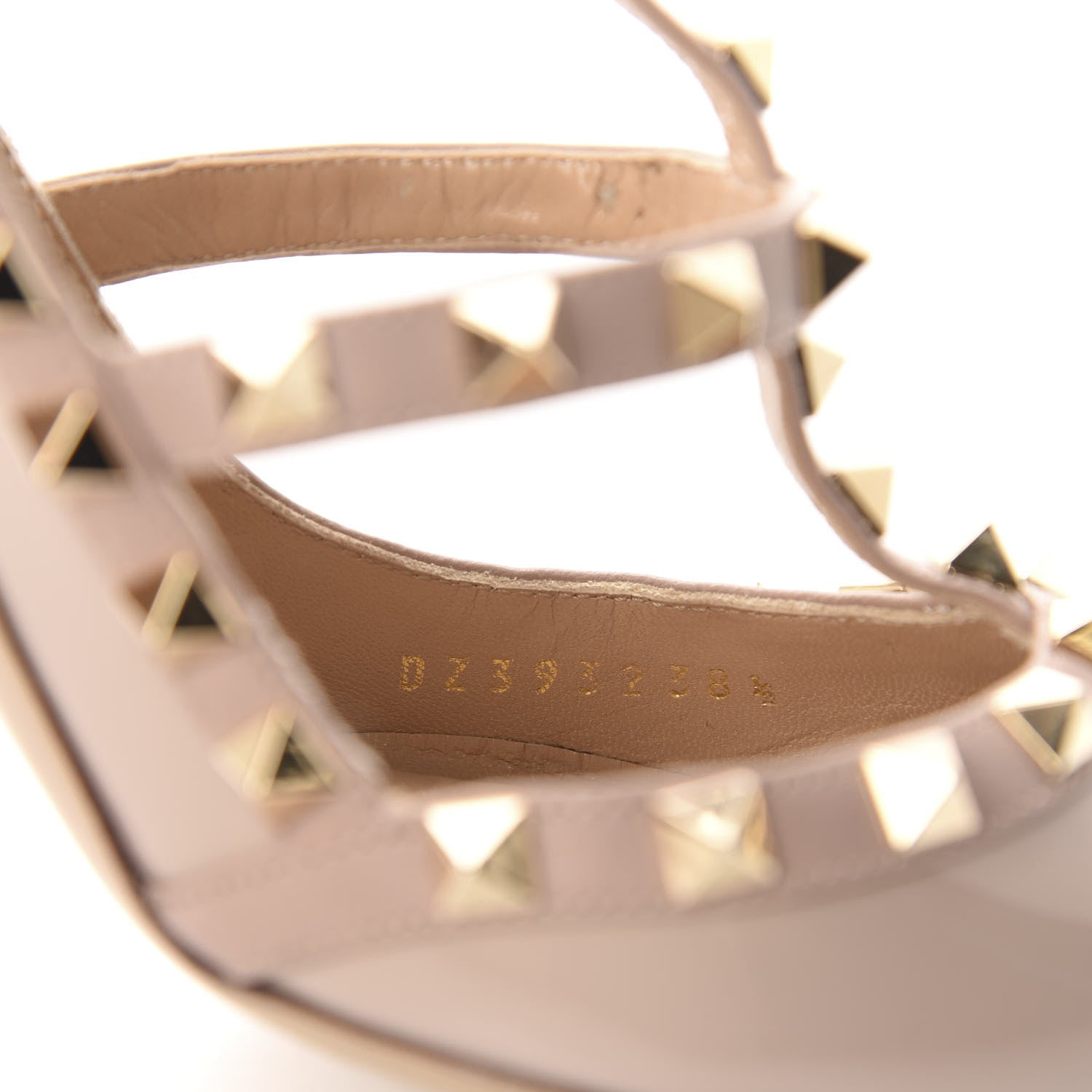 Valentino Garavani Patent Rockstud Ankle Strap Pumps 38.5 Poudre 10 of 11