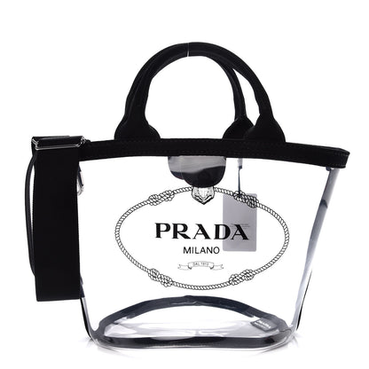 Prada Plexiglass Canapa Small Shopper Tote Black 3 of 8
