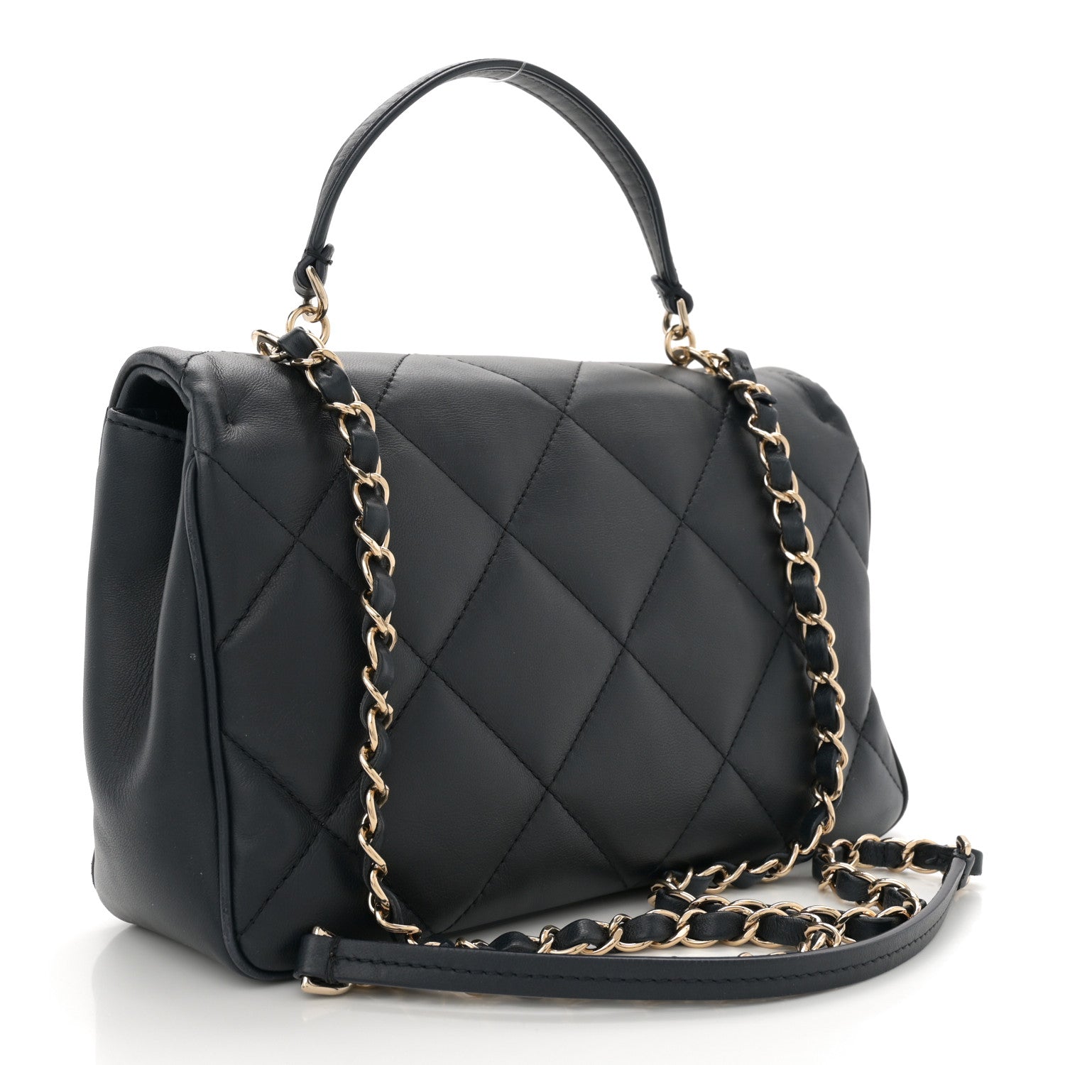 Chanel Lambskin Quilted Easy Carry Flap Navy 3 of 12