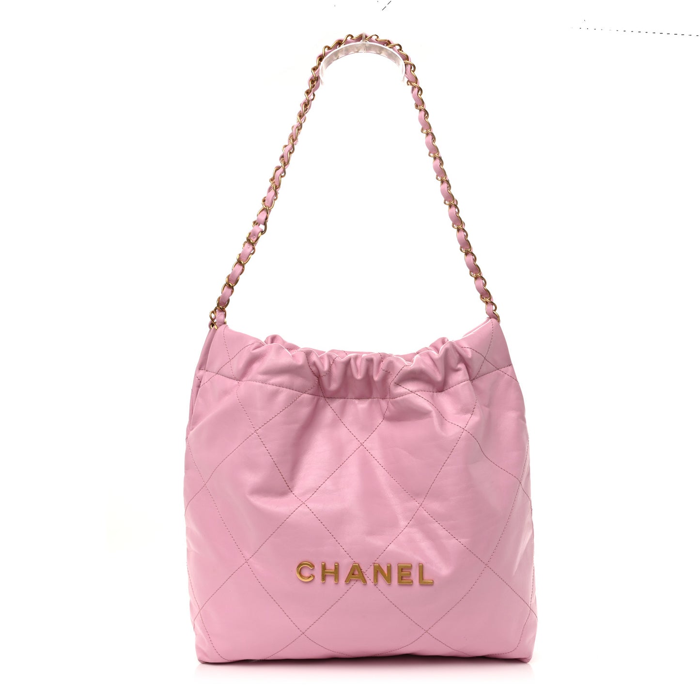 Shiny Calfskin Quilted Small Chanel 22 Lilac