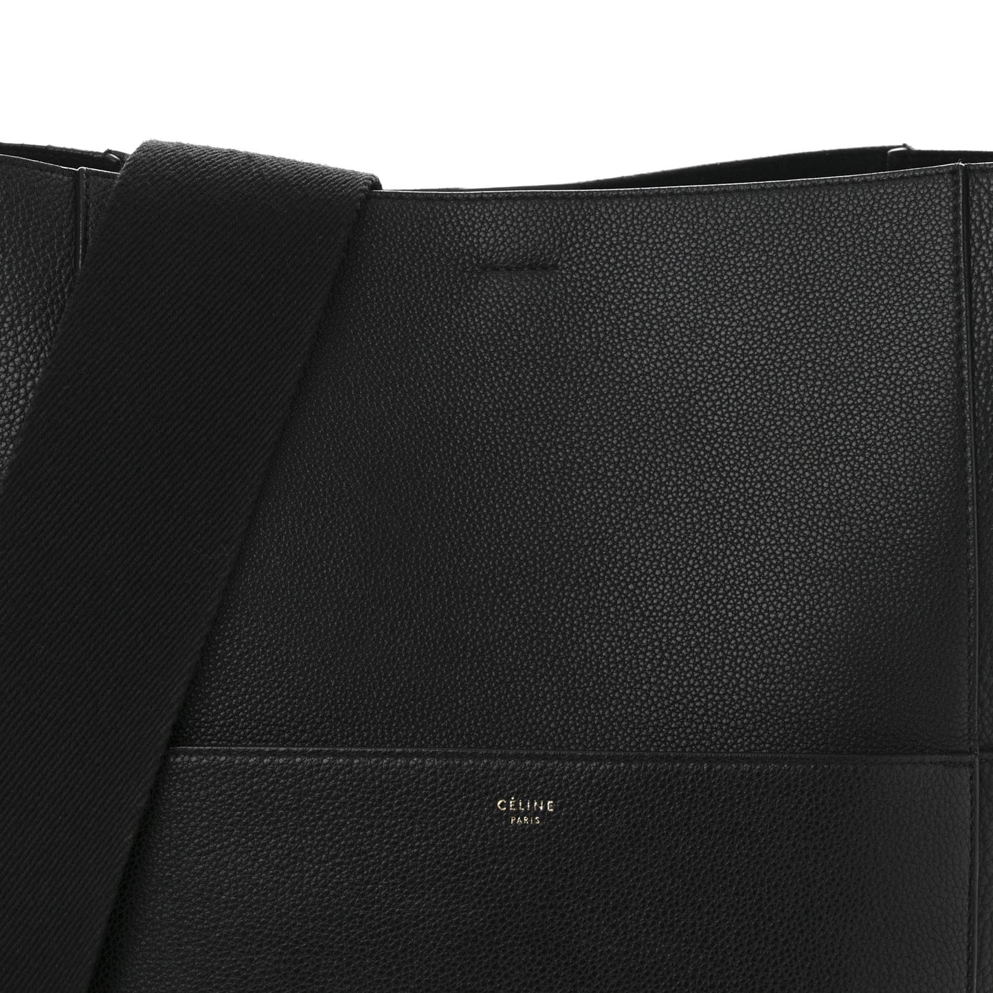 Soft Grained Calfskin Sangle Bucket Bag Black