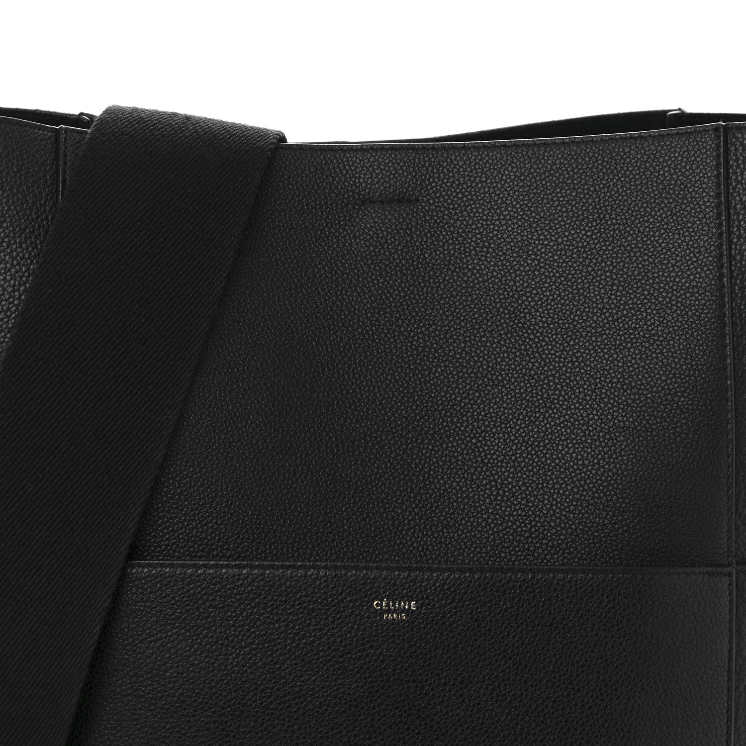 Celine Soft Grained Calfskin Sangle Bucket Bag Black 7 of 10