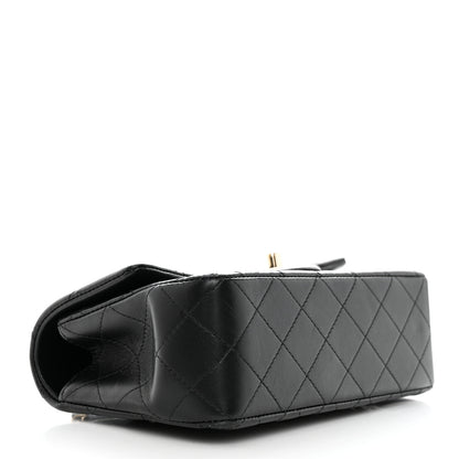 Chanel Lambskin Quilted Mini Top Handle Rectangular Flap Black 4 of 12