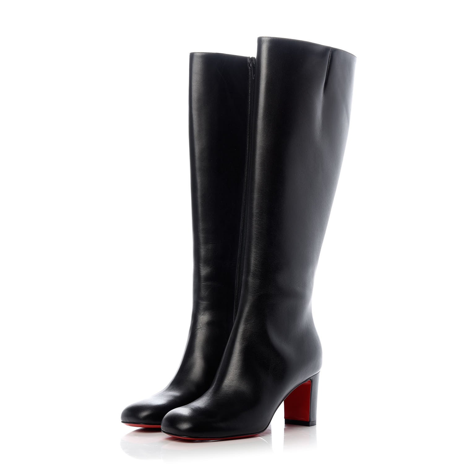 Christian Louboutin Calfskin Cadrilla Botta 70 Tall Boots 37 Black 3 of 9