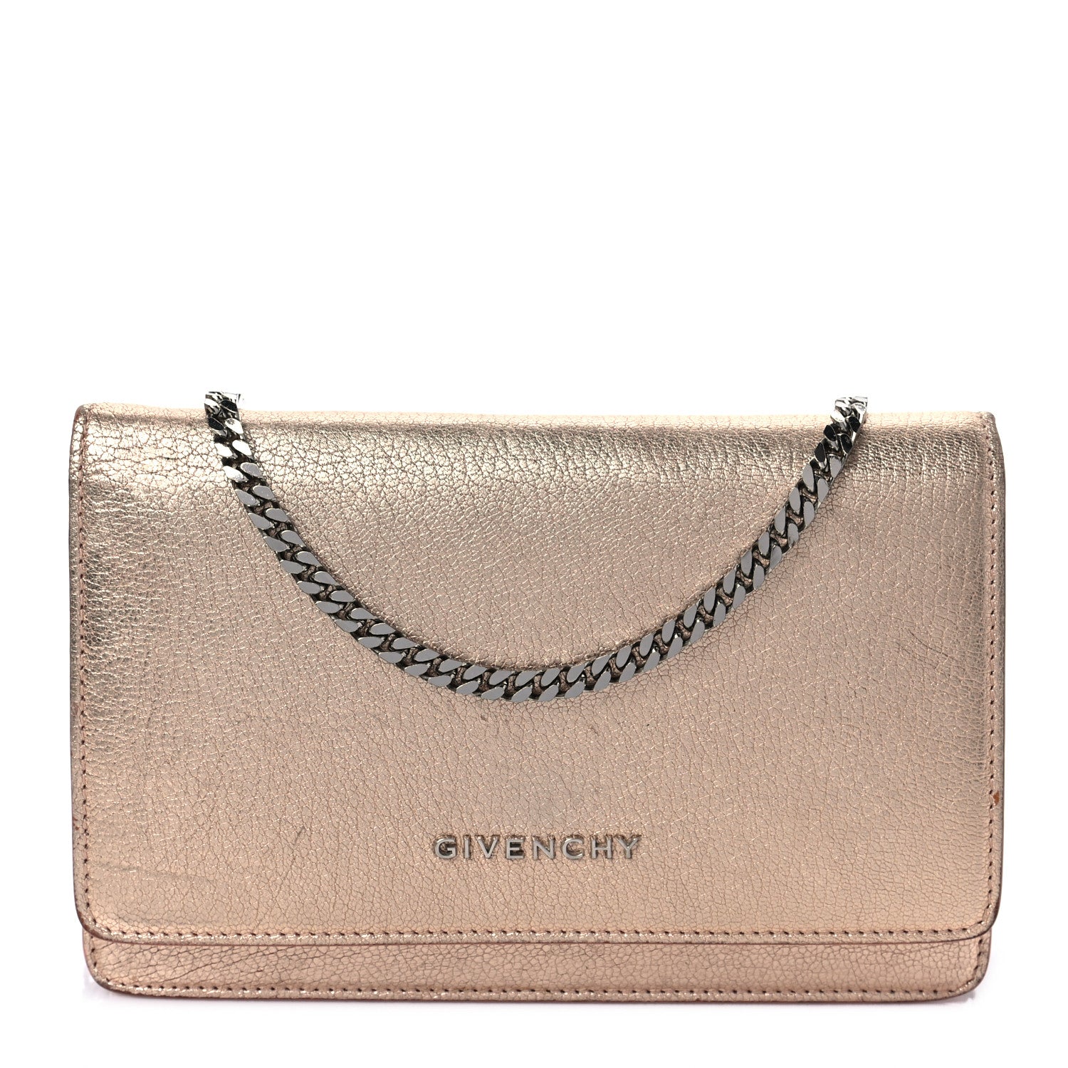 Givenchy Metallic Calfskin Pandora Chain Wallet Light Pink 1 of 8