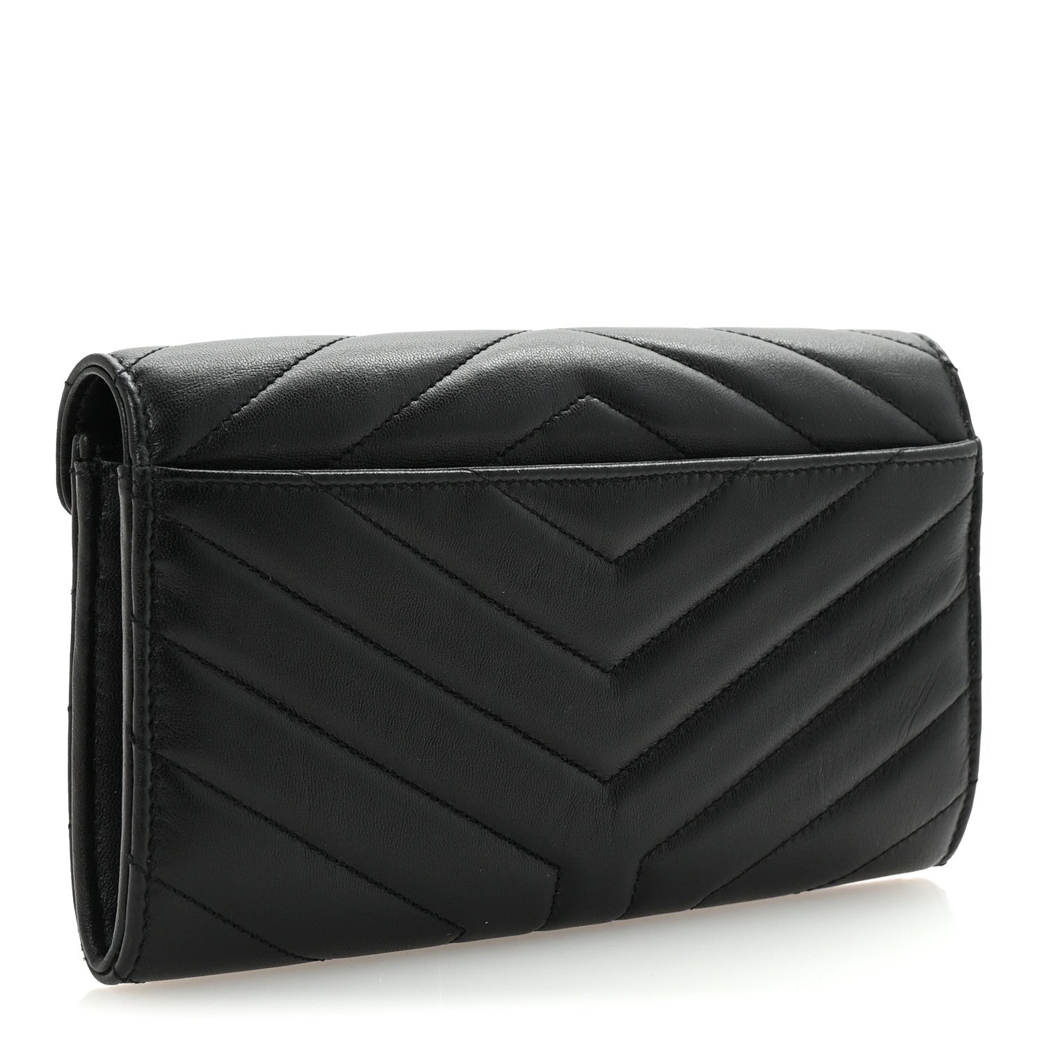 Saint Laurent Lambskin Y Quilted Monogram Large Loulou Flap Wallet Black 3 of 7