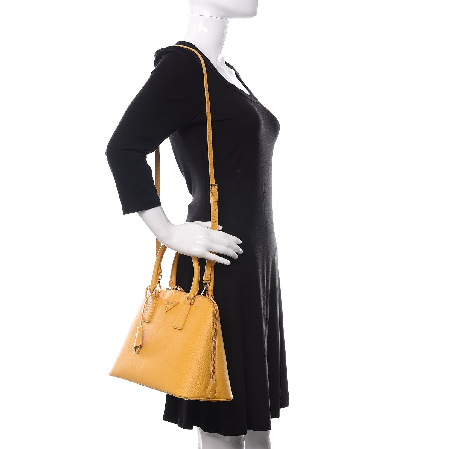 Prada Saffiano Lux Medium Promenade Tote Mimosa 2 of 9