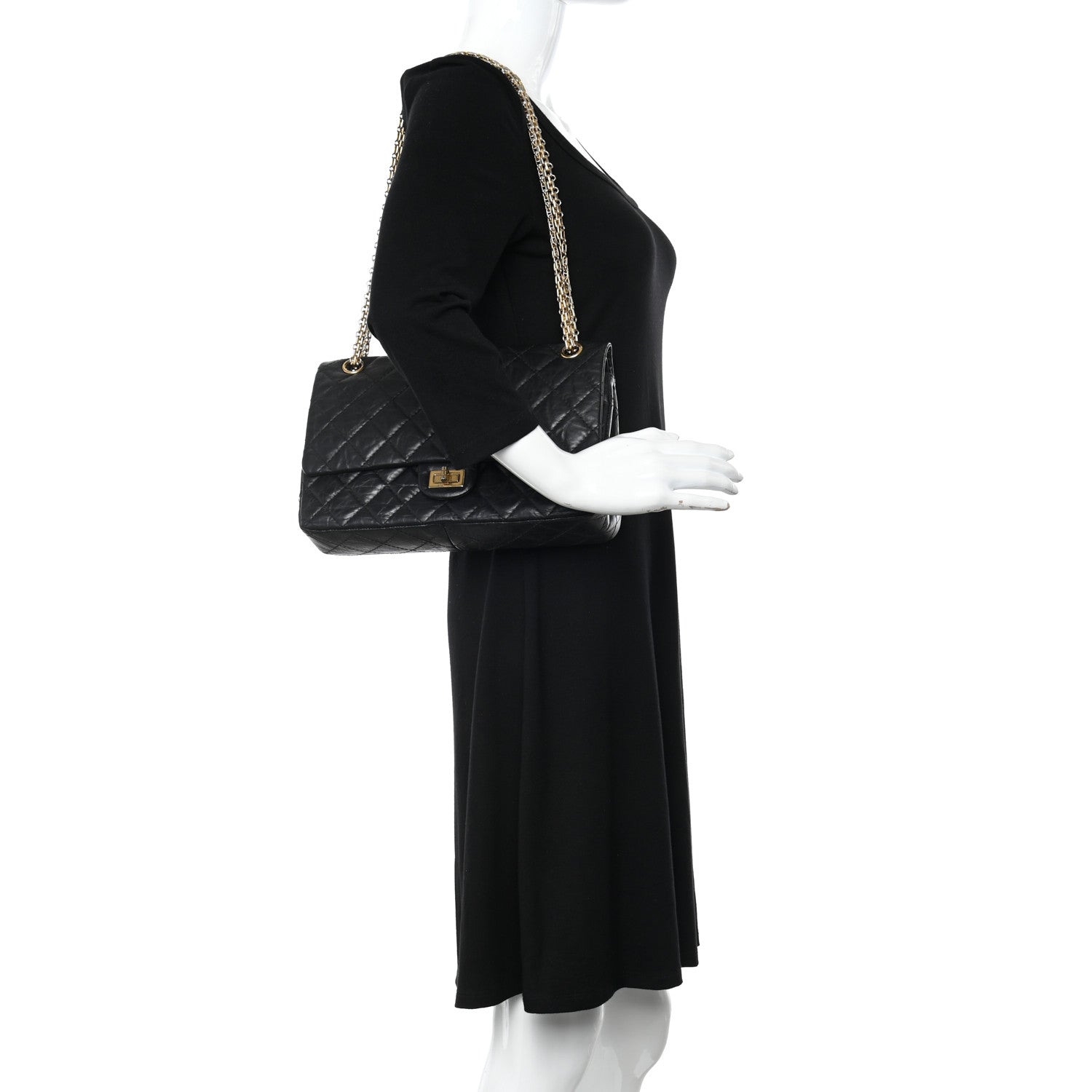 Chanel Aged Calfskin Quilted 2.55 Reissue 226 Flap Black 3 of 11