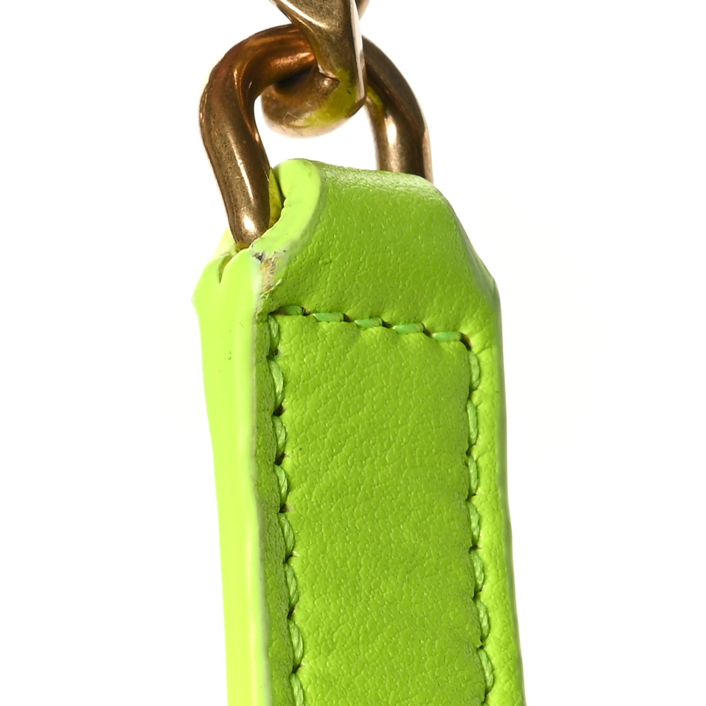 Crinkled Calfskin Matelasse Monogram Medium Niki Chain Satchel Neon Yellow