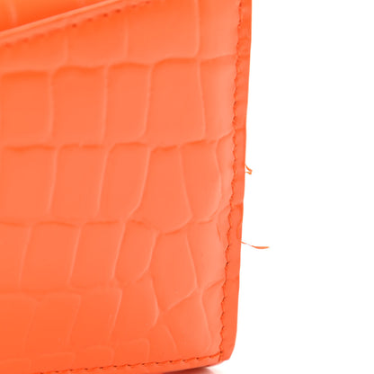 Balenciaga Semi Shiny Calfskin Crocodile Embossed Neo Classic Silver Hardware Mini City Orange 10 of 10