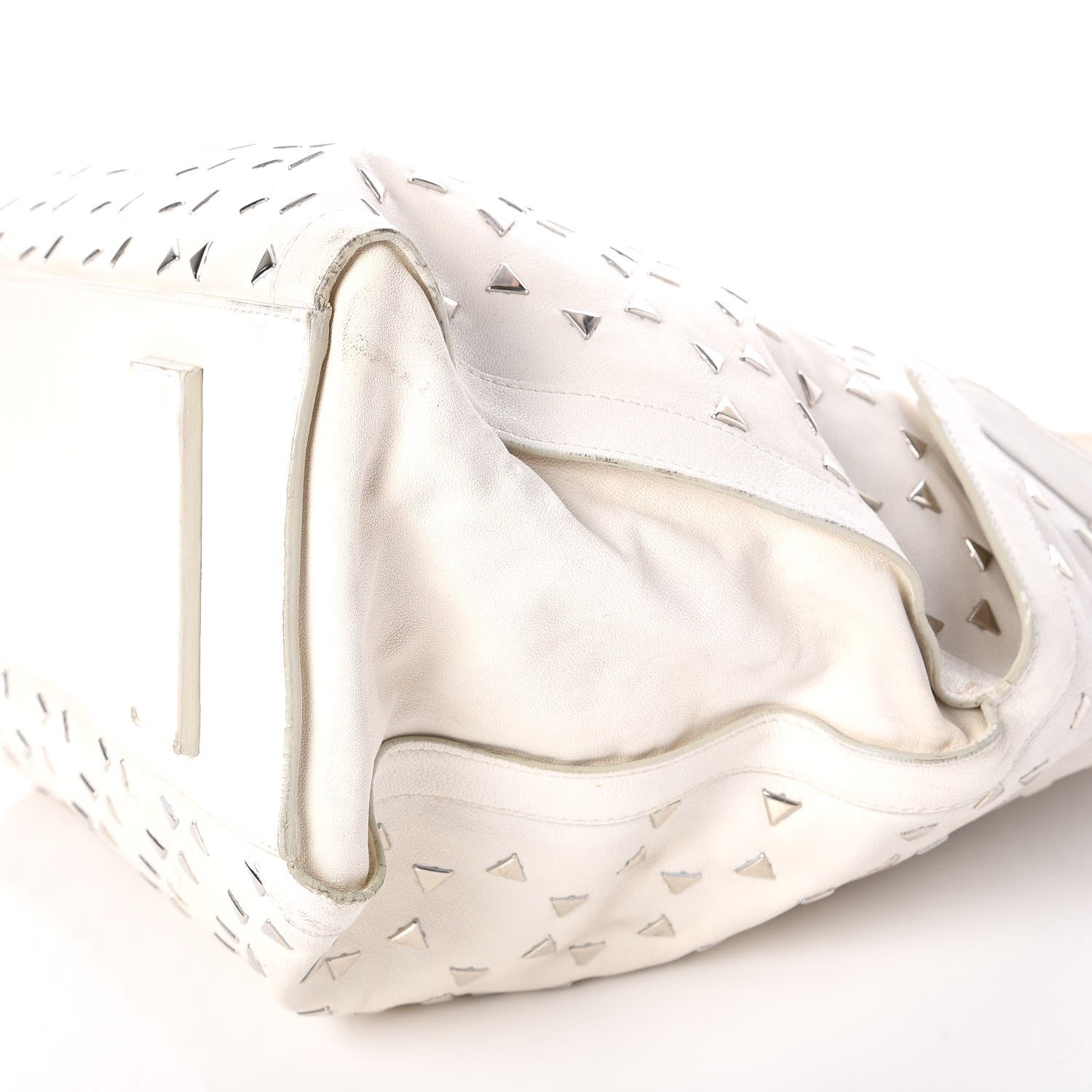 Alexander McQueen Lambskin Studded Large De Manta Tote White 10 of 10