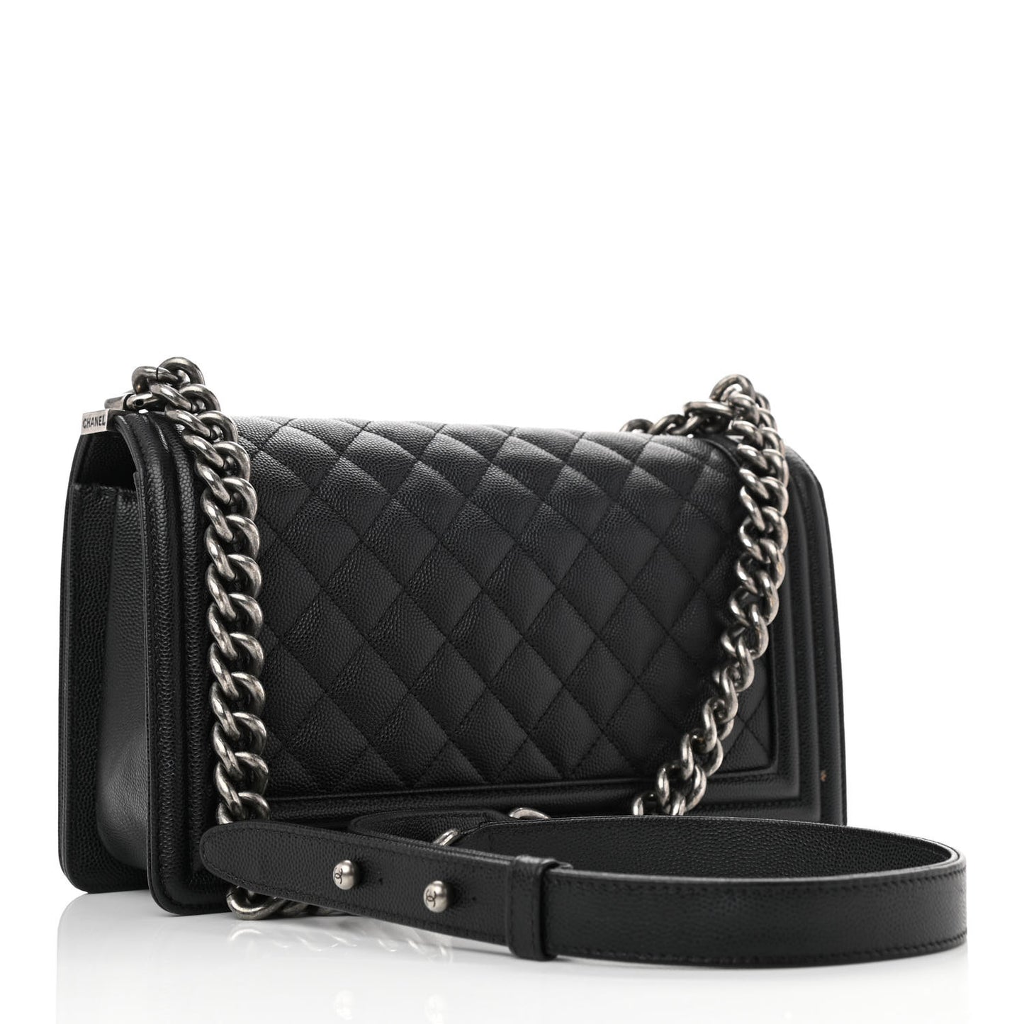 Caviar Quilted Medium Boy Flap Black