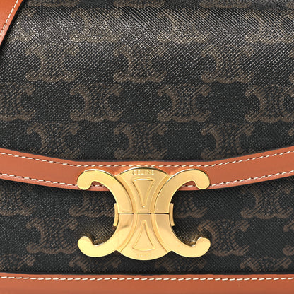 Celine Calfskin Triomphe Canvas Teen Triomphe Bag Tan 8 of 10